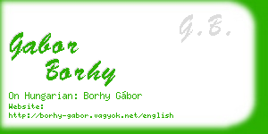 gabor borhy business card
