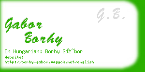 gabor borhy business card